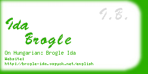 ida brogle business card